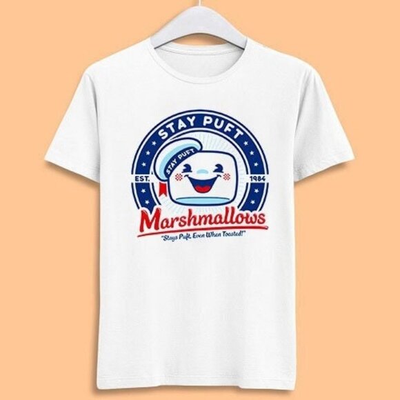 Donna B Tops - Ghostbusters Stay Puft Marshmallow Movie 80s Classic Fan Graphic T-Shirt 89